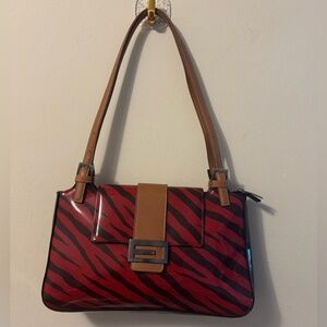 Francinel of France Vintage Slylish Red and Brown Women's Bag Hand Made